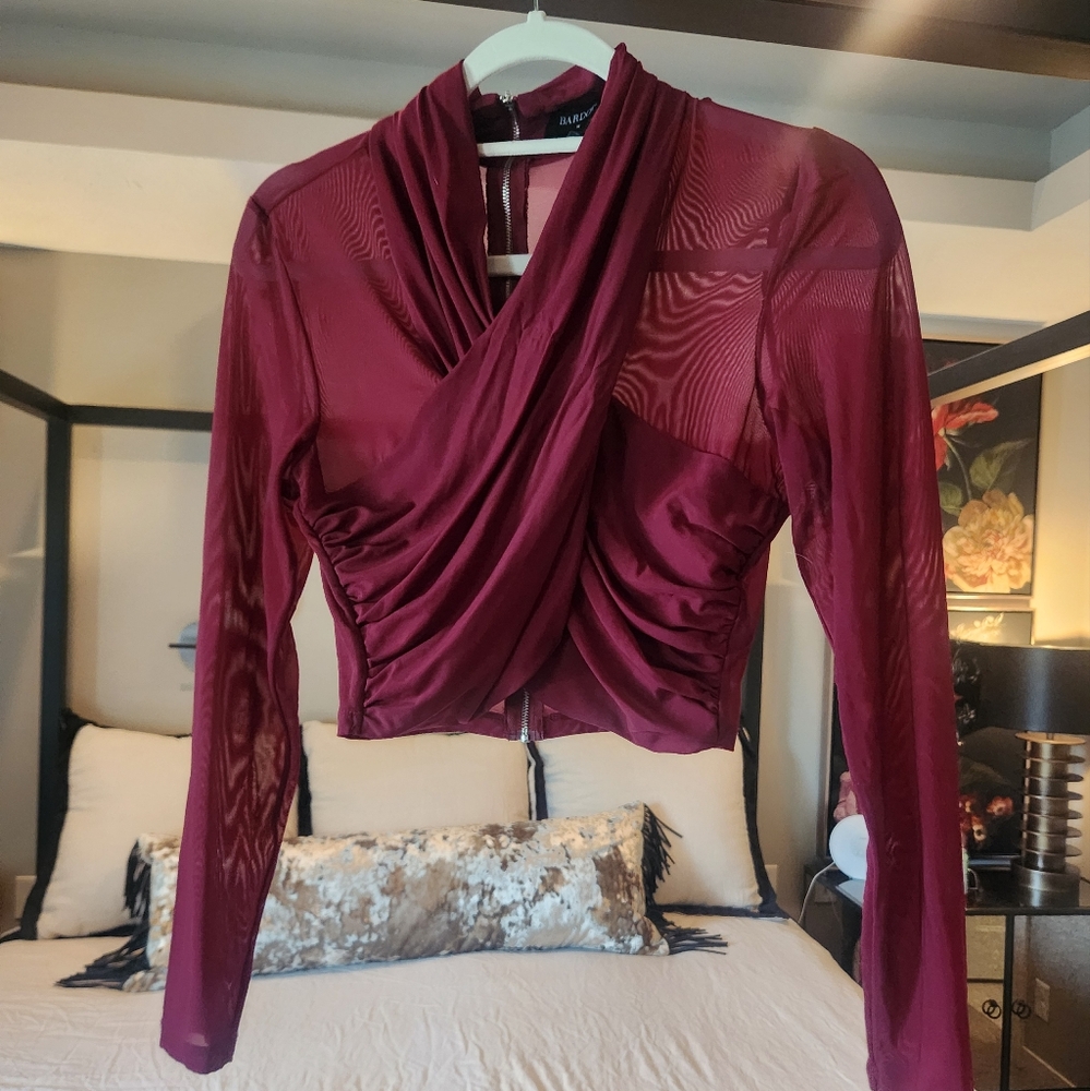 Bardot Aliyah Burgundy Top